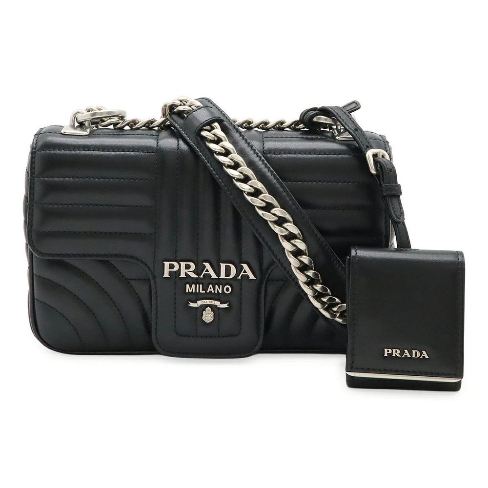 Prada Diagram Chain Shoulder Bag NERO Black